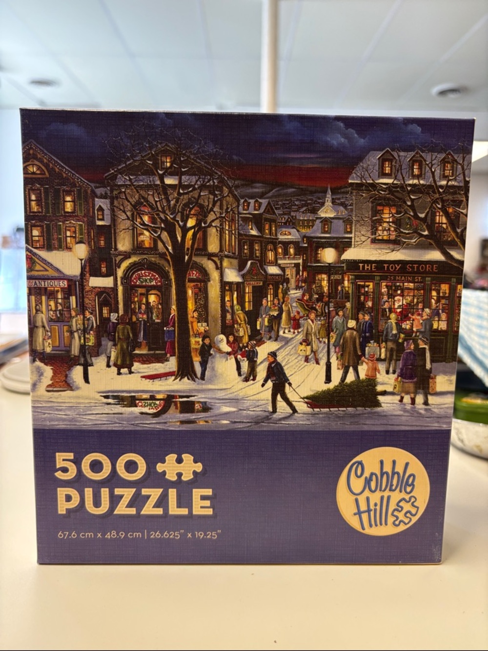 Cobb Hill by New Balance 500-Piece Winter Town Puzzle - Blue, Brown, White